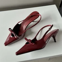 Sandálias Eilyken-Pointed Toe Pumps para mulheres, Slingbacks elegantes, alça de fivela, saltos finos, mulas femininas, festa de casamento, moda