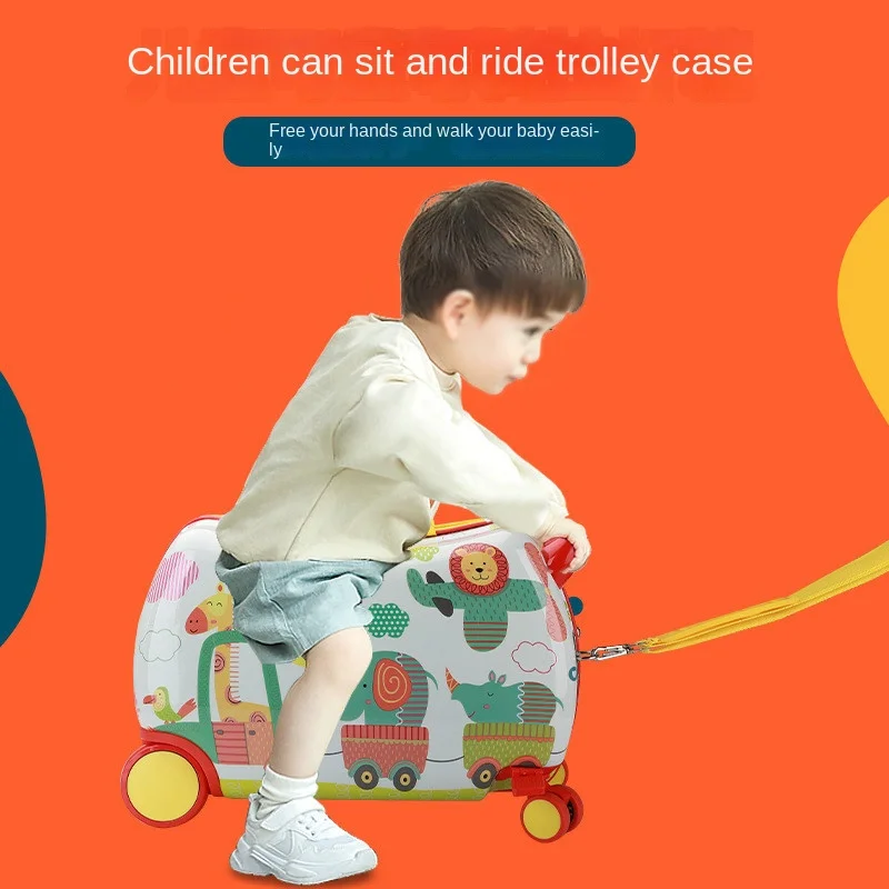 

child kid's Luggage suitcase Universal wheel children's riding box 17 inch check-in Kid's Mini cartoon suitcase