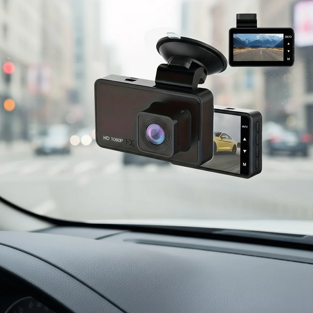 

1pc Trendy Car Driving Recorder 1080P High Definition 3 Inch Screen Single Recording Recorder