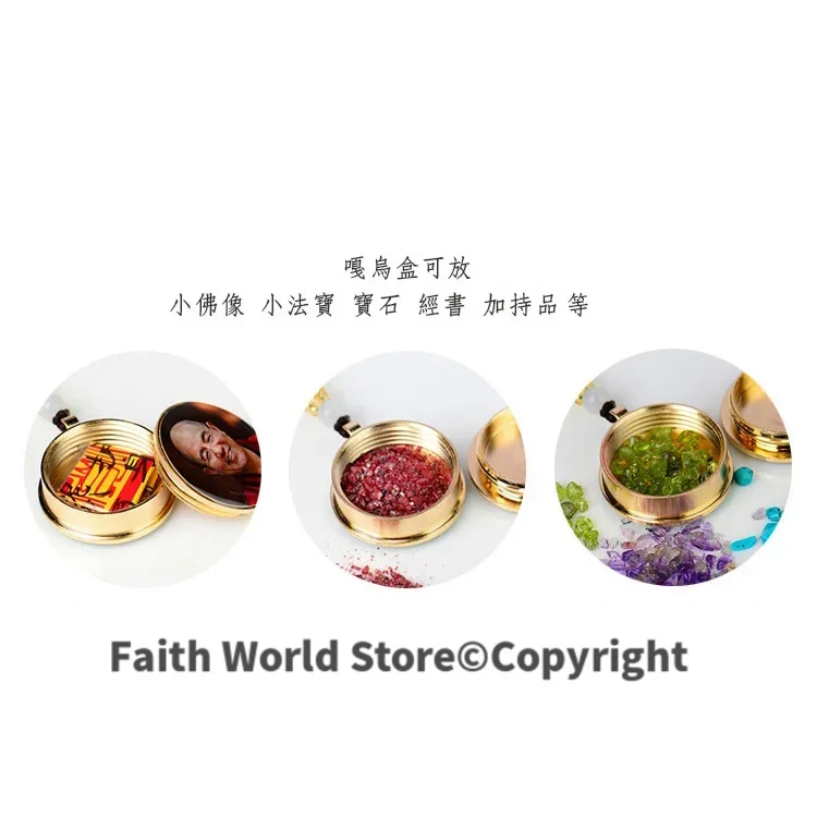 2PCS Greco-Buddhist pocket travel efficacious Mascot Safety Bless Green Tara Padmasambhava Guru buddha COPPER Pendant Amulet box