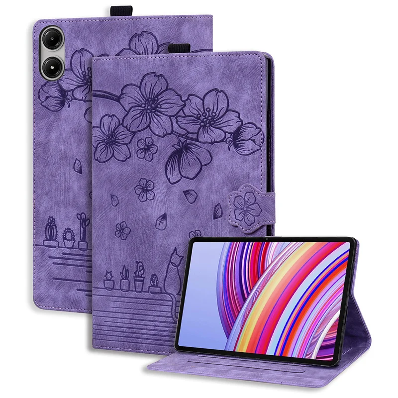 Tablet Cover For Xiaomi Redmi Pad 2 Pro 12.1'' Case Embossed Flowers PU Leather Wallet Flip Stand Cover For Redmi Pad 2 Pro 2025