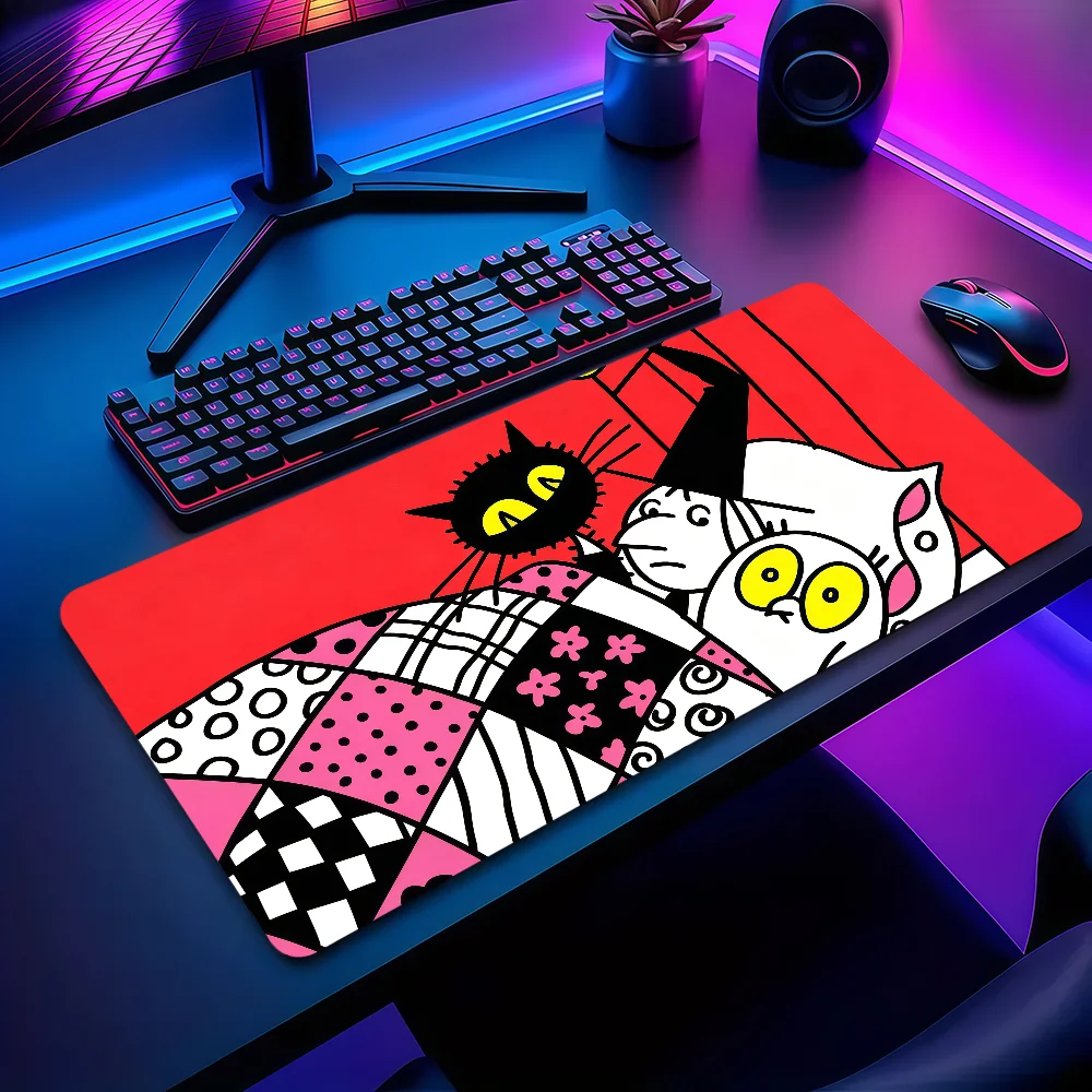 Meg And Mog Mouse Pad Large Non-slip Lockedge Desktop Computer Desk Mat Keyboard Writing MousePad Office Gamer Student Gift