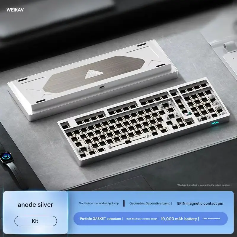 جديد Weikav Max102 سبائك الألومنيوم مجموعة لوحة مفاتيح الألعاب الميكانيكية ثلاثة أوضاع 10000mah Fr4 مخصصة كبيرة الإعداد 101 مفتاح Rgb لتقوم بها بنفسك #4