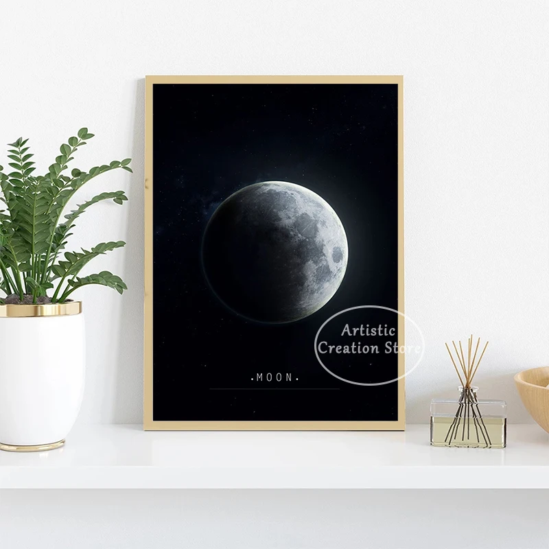 Solar System Mars Planet Canvas Painting Prints Pluto Uranus Neptune Jupiter Poster Living Room Wall Bedroom Home Decor Gifts