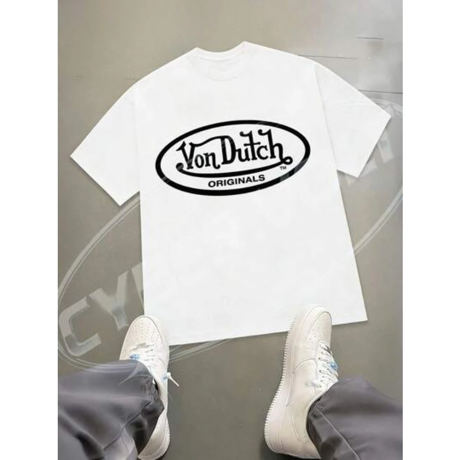 2026 Vintage T-Shirt Oval Retro Script Graphic Unisex Tee Gift for Him Couples Matching Crew Neck Short Sleeve Streetwear Shirt