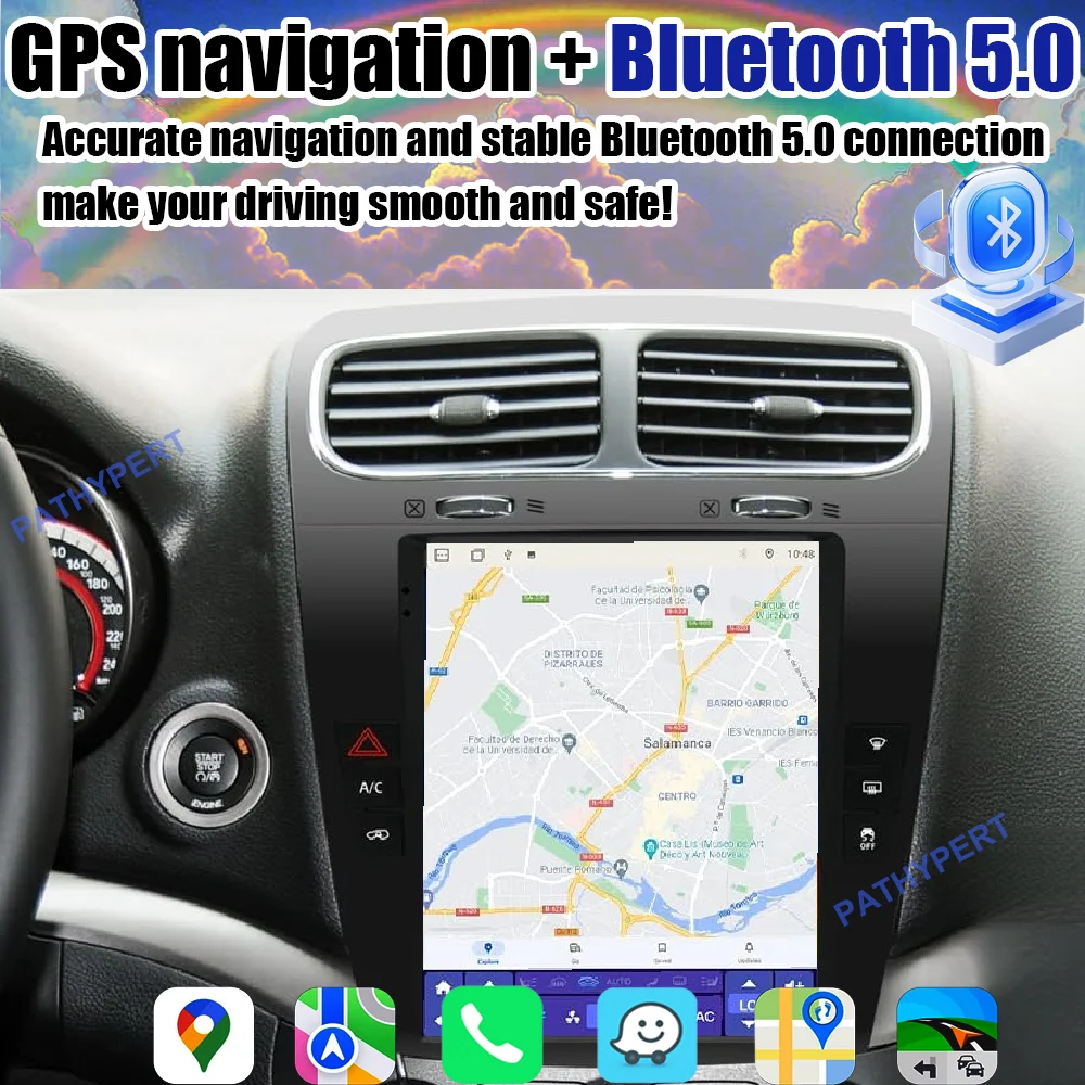9.7" Android 15 For Dodge Journey 2012-2020 Car Multimedia Player Radio Auto BT Wirreless Carplay Screen GPS Navigation 4G FM view 3