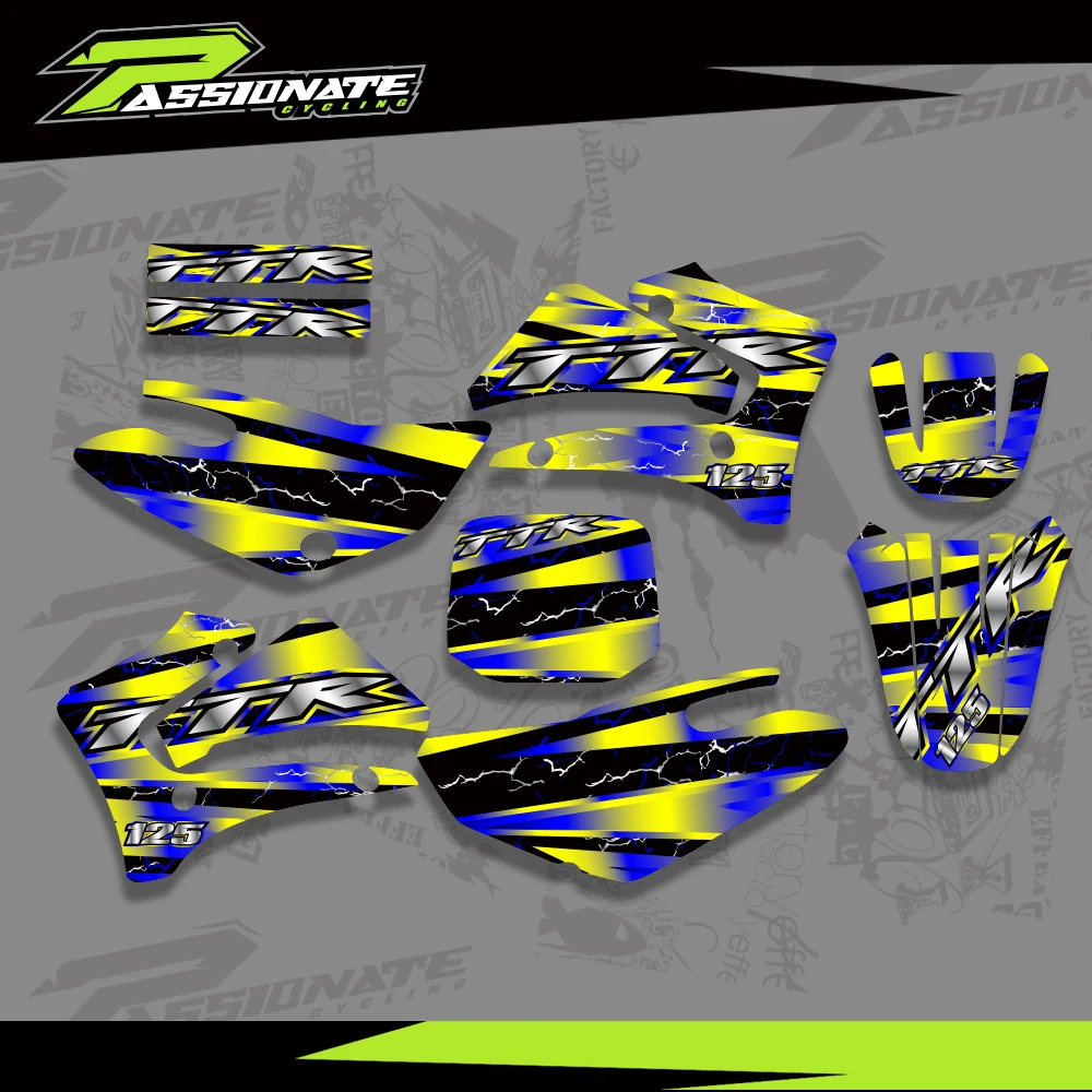 For YAMAHA TTR 125 TTR125 2000 2001 2002 2003 2004 2005 2006 2007 Full Graphics Decals Stickers Motorcycle Background Cus