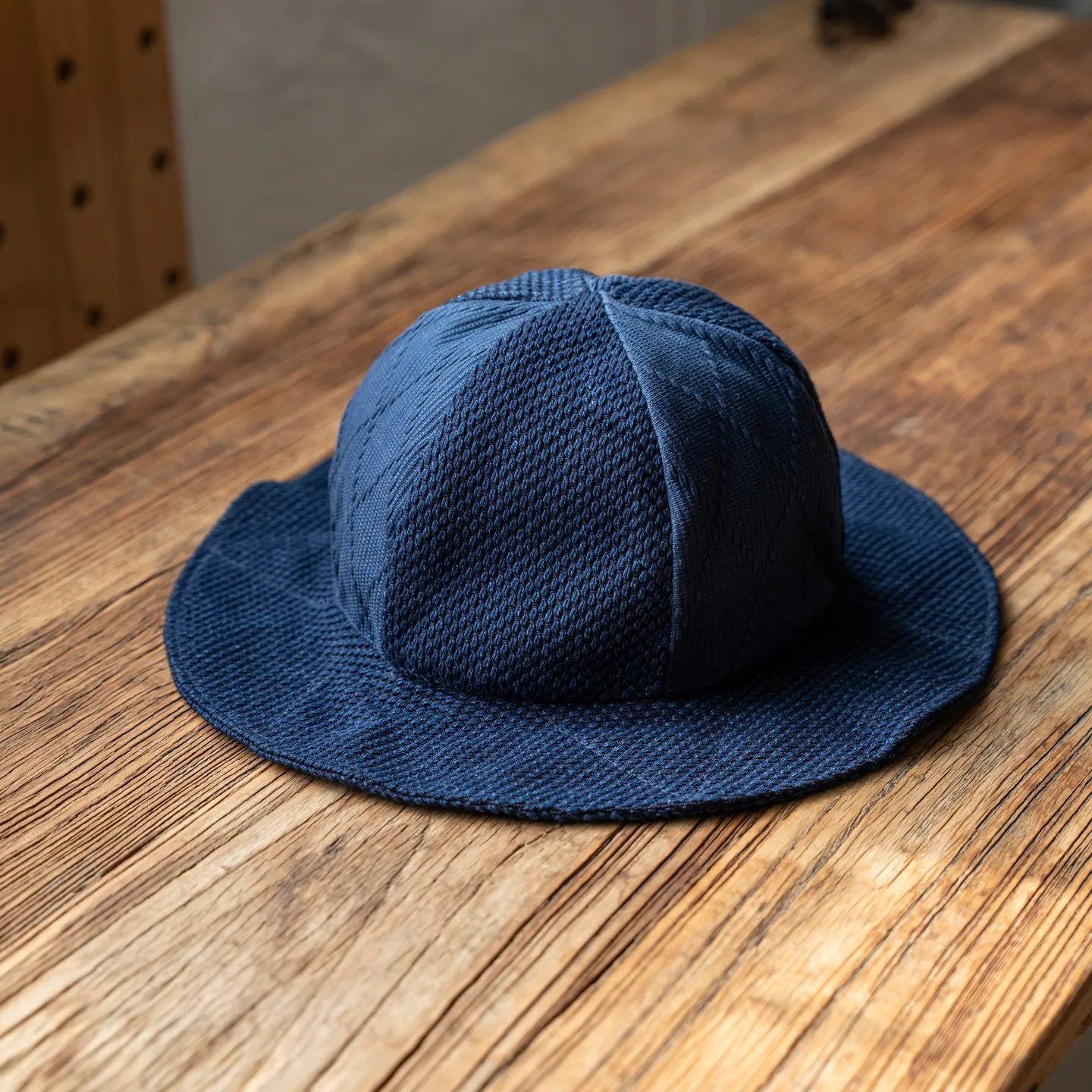 Japanese Indigo Spliced Fisherman Hat Summer Sun Protection and Shade Versatile Basin Hat for Men and Women