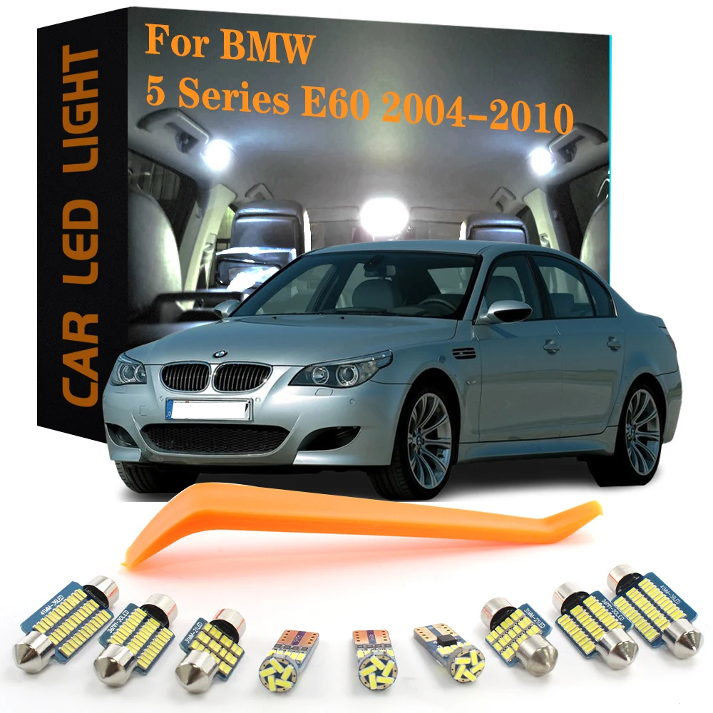 17pcs LED Indoor Light Bulbs For BMW 5 Series E60 520i 525i 528i 528xi 530i 2004 2005 2006 2007 2008 2009 2010 Accessories Parts