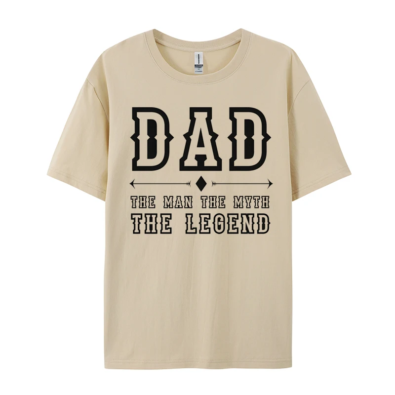 Letter Printed T-shirts Dad The Man The Myth The Legend Black Group Top T-shirts Cotton Tops Shirt for Men Fitness