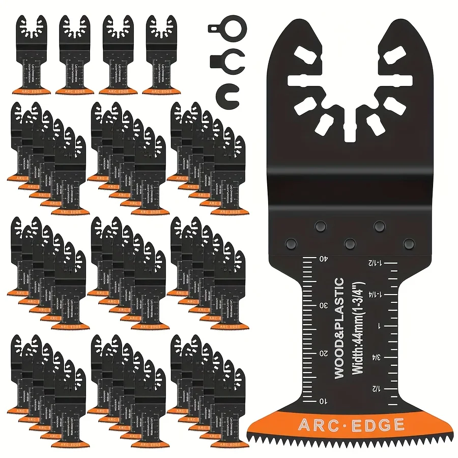 

[Professional Saw Blades] 50pcs Professional Universal Oscillating Saw Blades | Wood/Metal/Plastic Set, Multitool Quick Release, Sharp Saw Blades