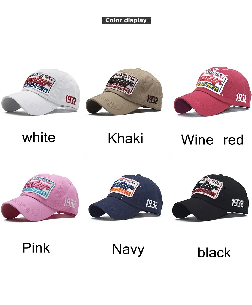 Washed Cotton 1932 Embroidery Baseball Caps For Women Men Sport Visors Vintage Snapback Cap Unisex-Teen Hip Hop Hat Bone Dad Hat