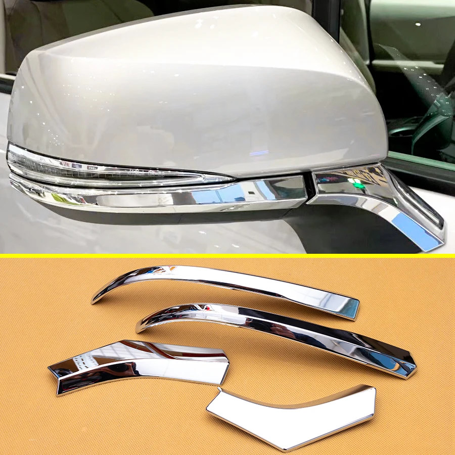 Chrome Door Side View Mirror Wing Trim Stickers For Toyota Sienna 2021 2022 2023 2024 2025 2026 Car Accessories