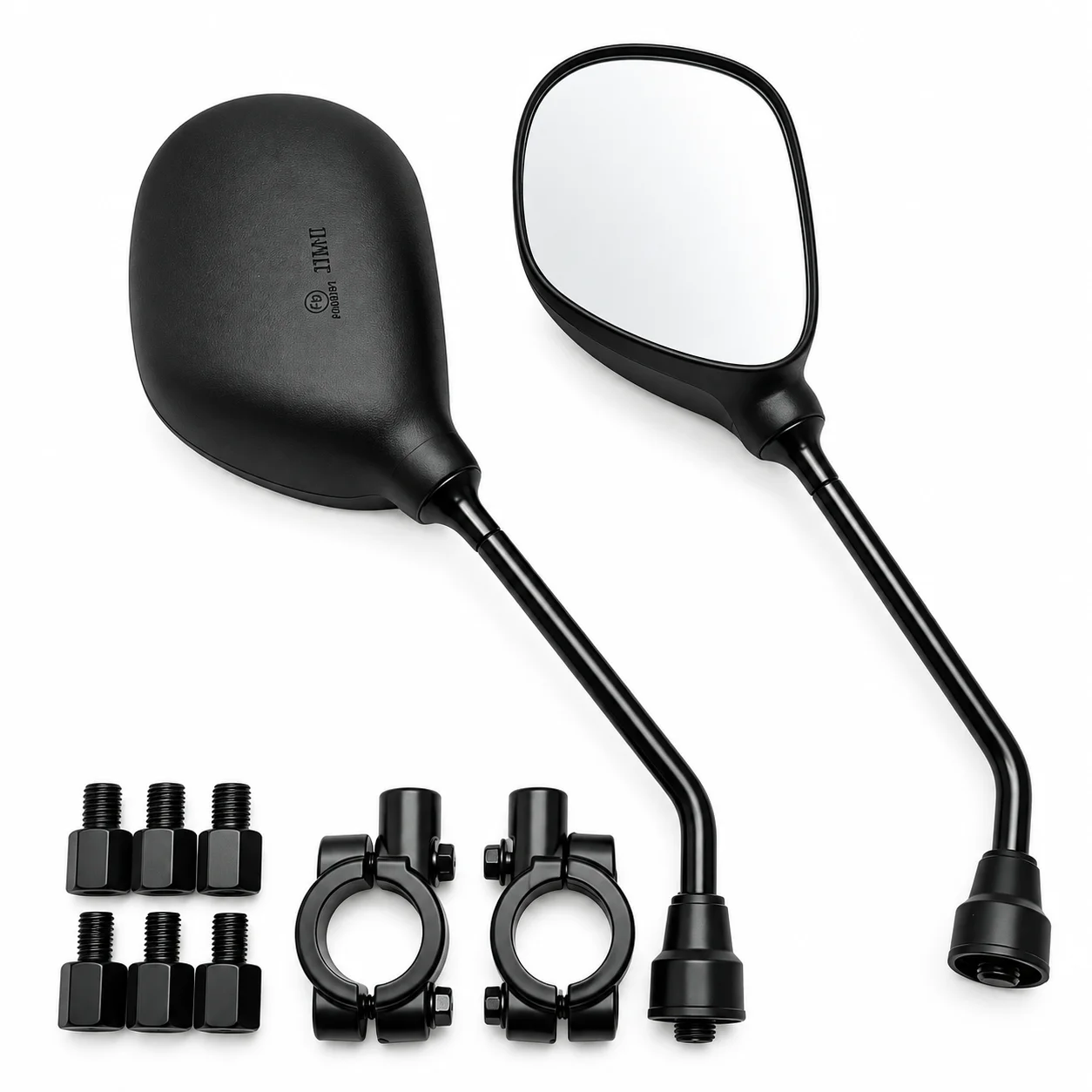 Universal M8 M10 Motorcycle Rear‑View Mirror High‑Impact ABS Housing Iron Stem for Scooter Dirt Bike ATV UTV