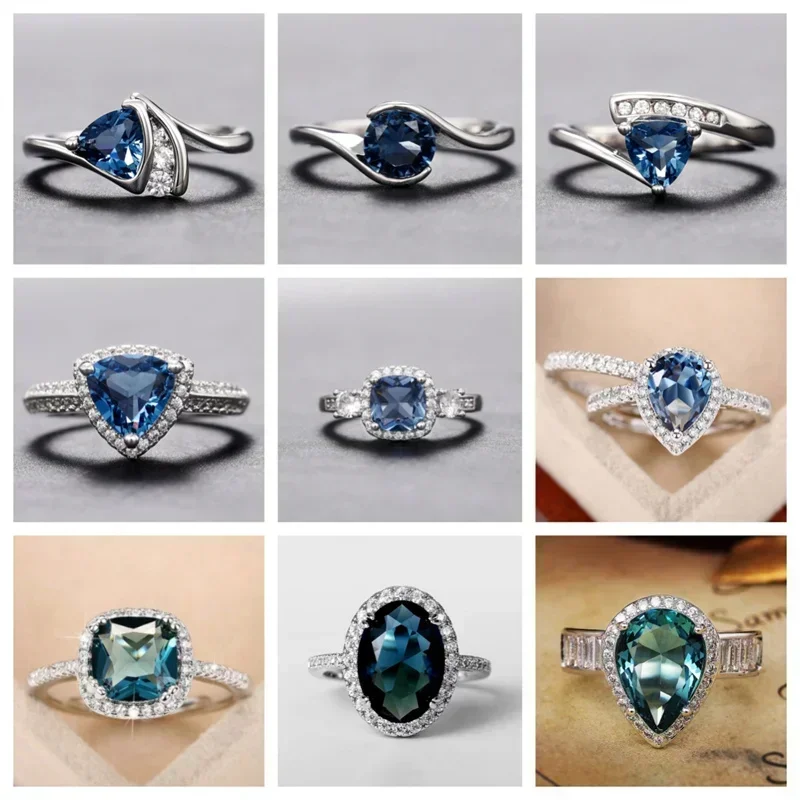 Triangular zirconia women's romantic proposal light luxury ring design, personalized elegant trend personalized jewelry