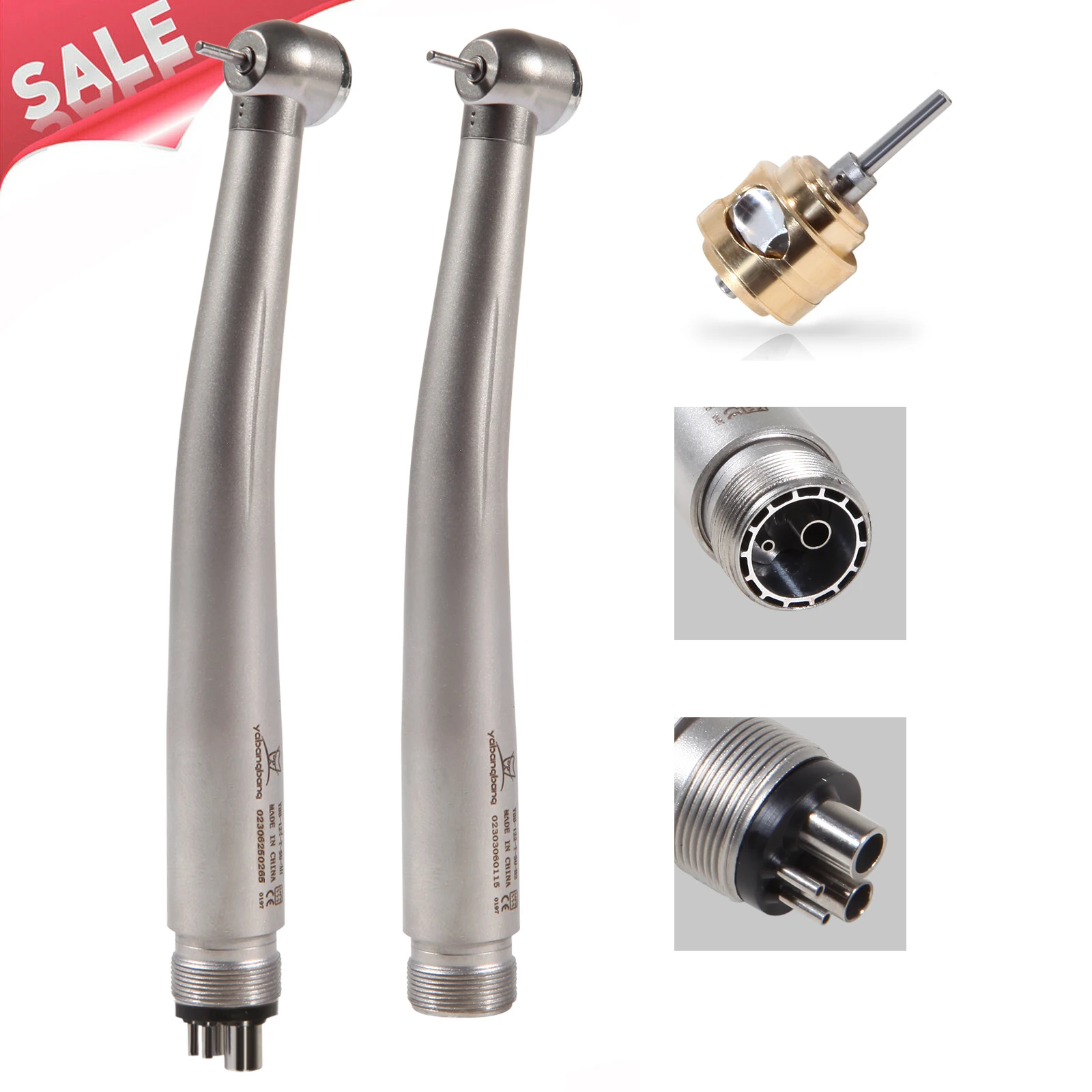 4/2Hole Dental High Speed Handpiece Turbine Cartridge Push Button Clean Big Head Teeth Single Water Spray NSK Style High quality view 5