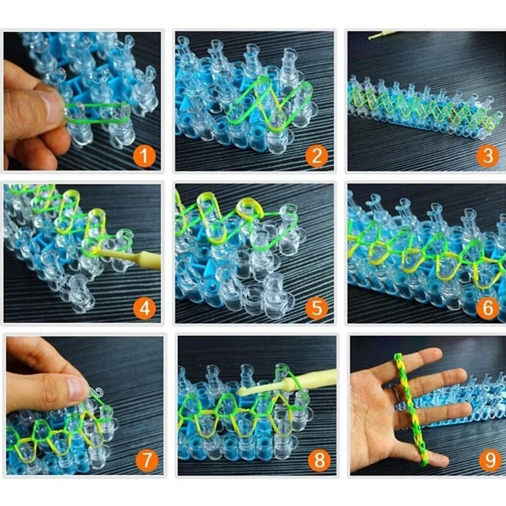 Nowa bransoletka z gumkami Loom Gumowe opaski na krosno Tworzą tkane sznurowanie Bransoletka Diy Zabawki dziewiarskie Prezent