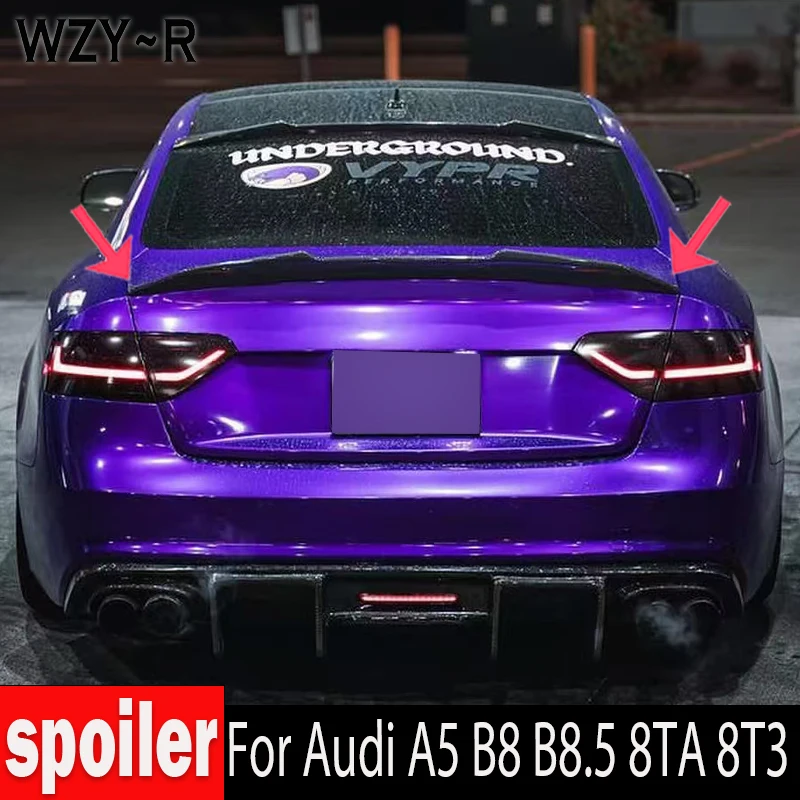 Suitable for Audi A5 B8 B8.5 8TA 8T3 09-16 2-door sport glass fiber primer pure carbon fiber material rear spoiler luggage wing