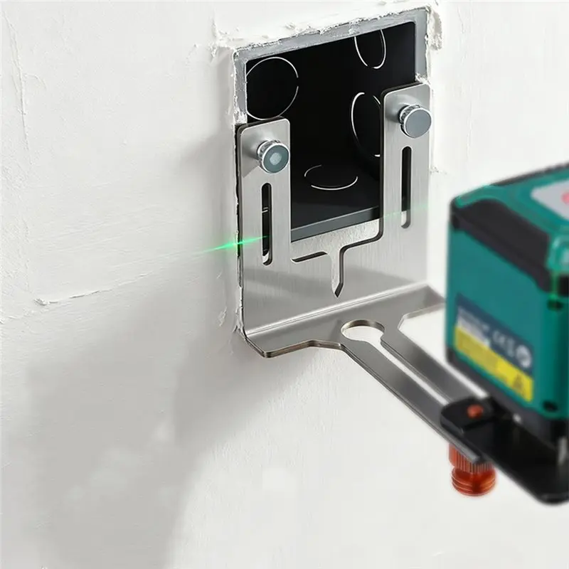 Adjustable Stainless Steel Laser Level Wall Mount Bracket Multi-Function For 1/4" 5/8" Connector Support