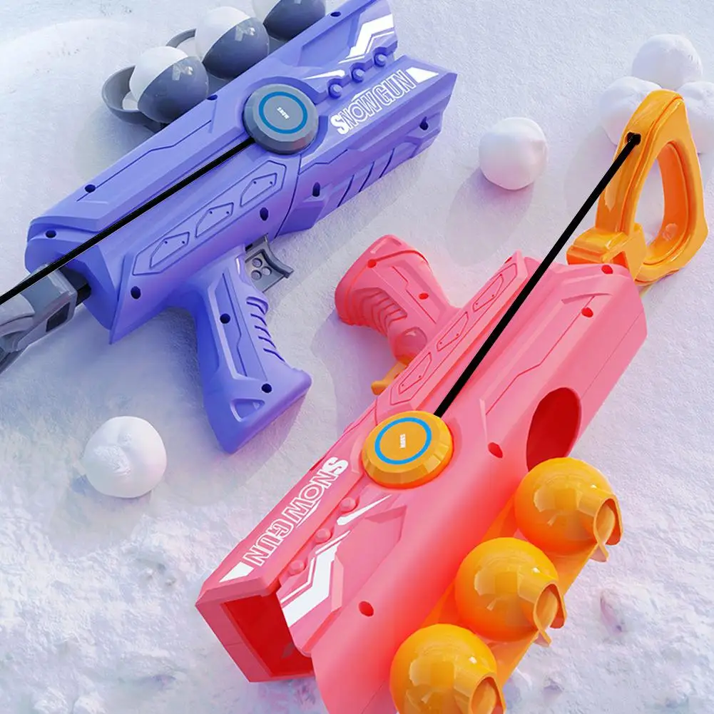 Schneeballwerfer, Spielzeug für Kinder, Outdoor-Maker, Werfer mit Griff, 3 runde Schneebälle, Outdoor-Interaktionsspiel für den Winter