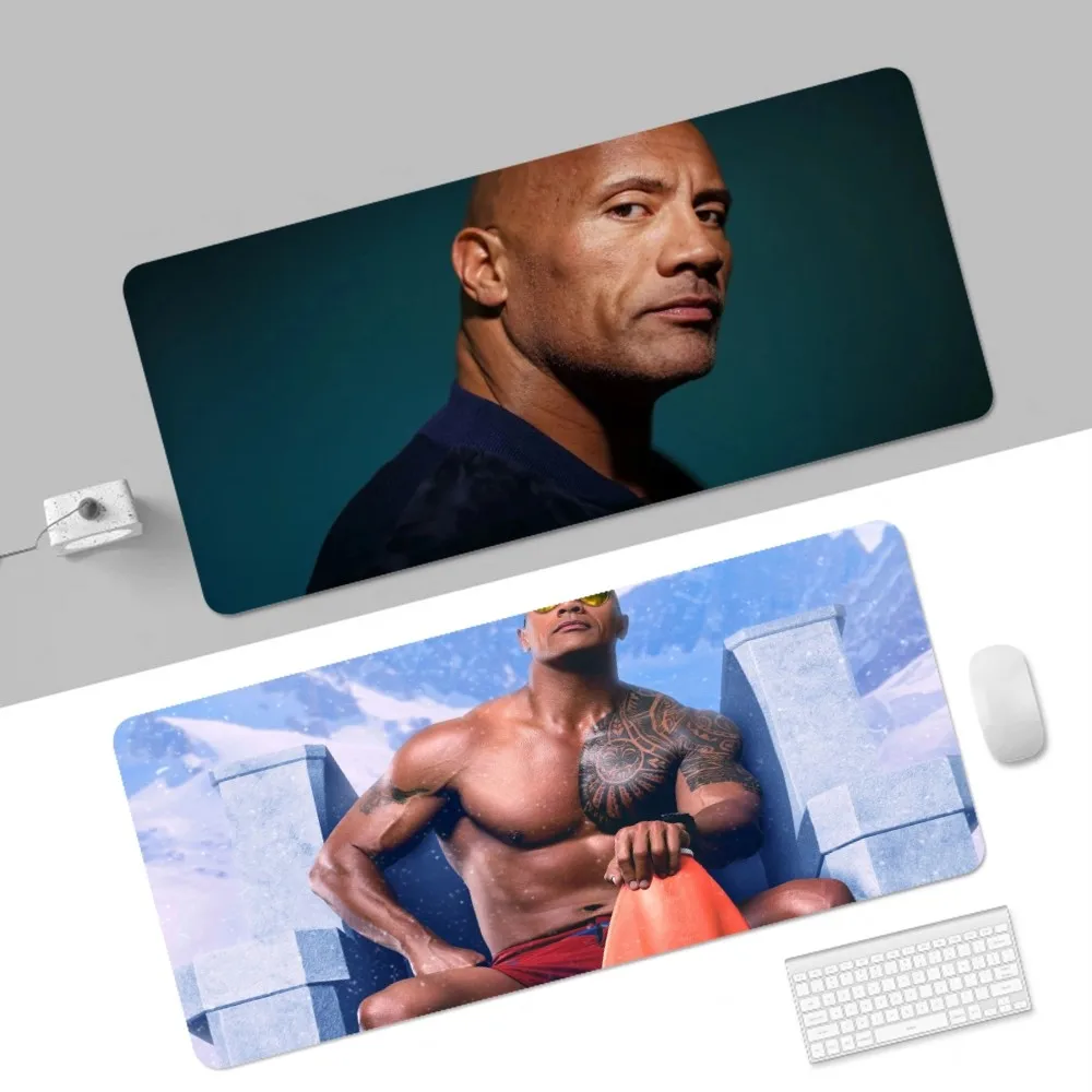Dwayne Johnson Eating Blueberry Pancakes 80x30cm XL Lockedge Thickened Mouse Pad Oversized Gaming Keyboard Mat For Girls Bedroom