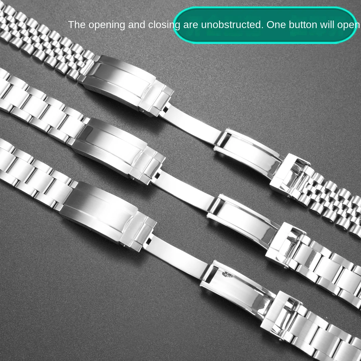 Jubilee 19mm Silver Stainless Steel Oyster Curved End Watch Strap Band for Seiko no 5 SKX5 Sxns80 Snxs79 Snxs79k Snxs77k Snxs73