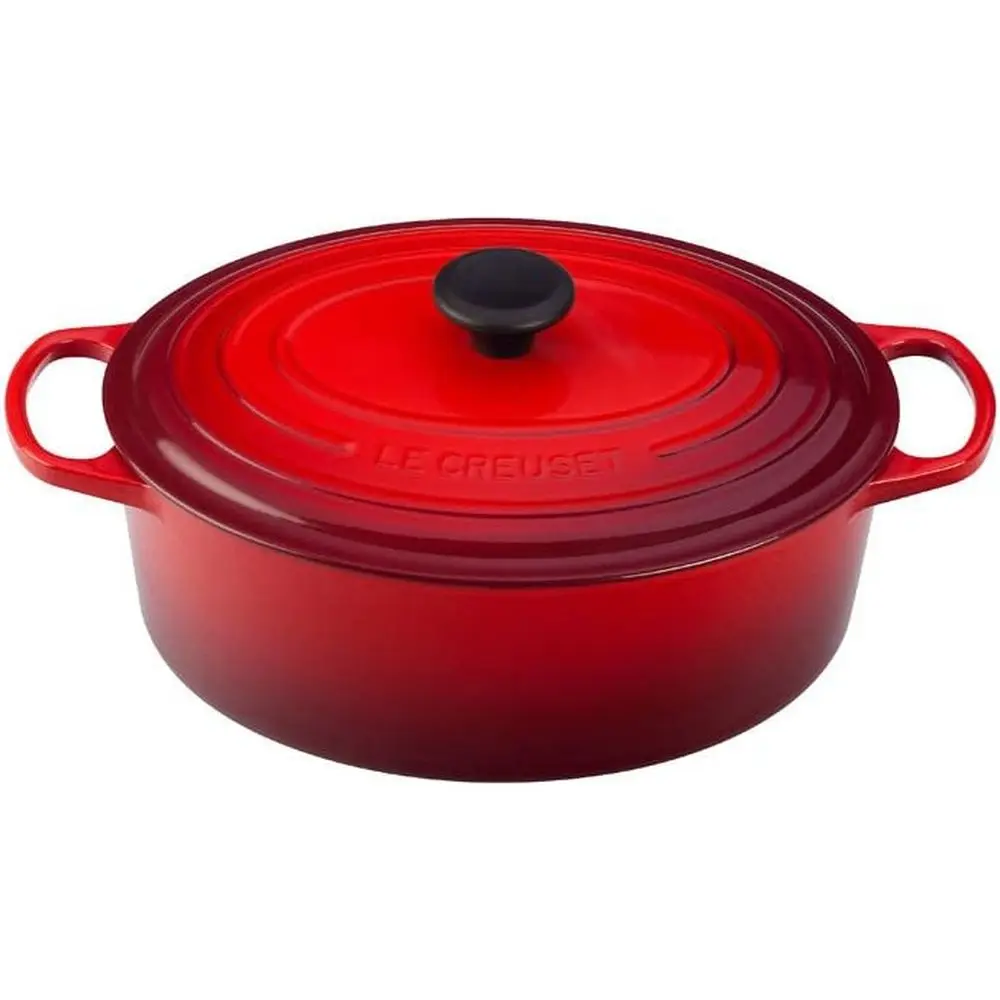 

Cerise 6.75 Qt Oval Enamel Cast Iron Dutch Oven