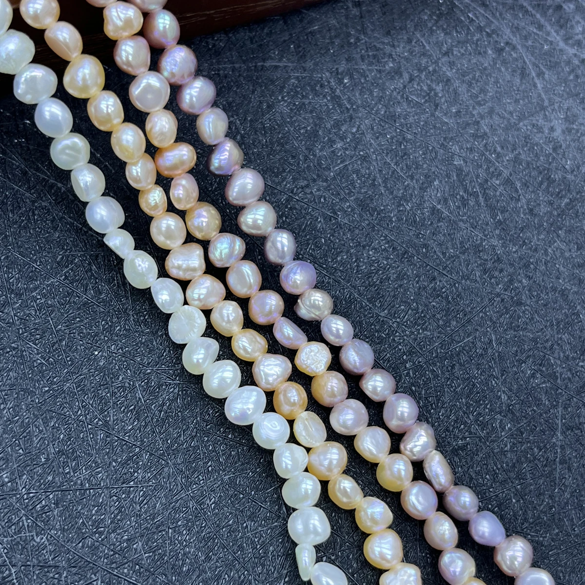 4-5mm AA Fine Natural Freshwater Irregular Orange White Purple Pearl Bead Jewelry Make DIY Necklace Bracelet Accessories Wedding