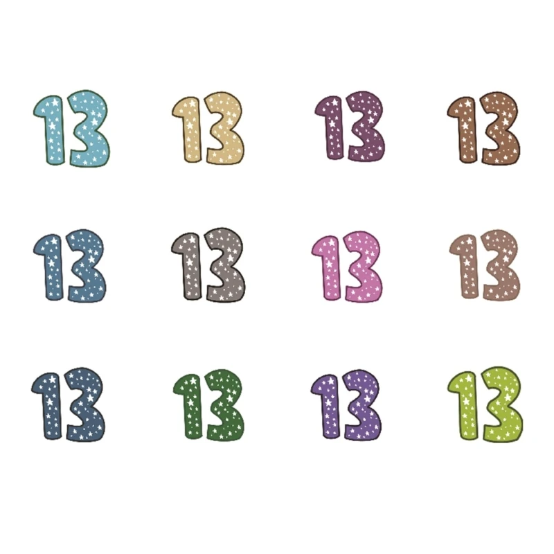 Number 13 Temporary Body Art Tatoo Stickers for Party Gathering Concert Tours