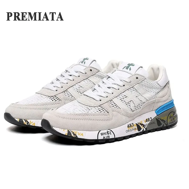 PREMIATA-Baskets en cuir véritable pour hommes, chaussures de tennis décontractées, originales, nouvelle génération, design de luxe, respirantes, multicolores, 152