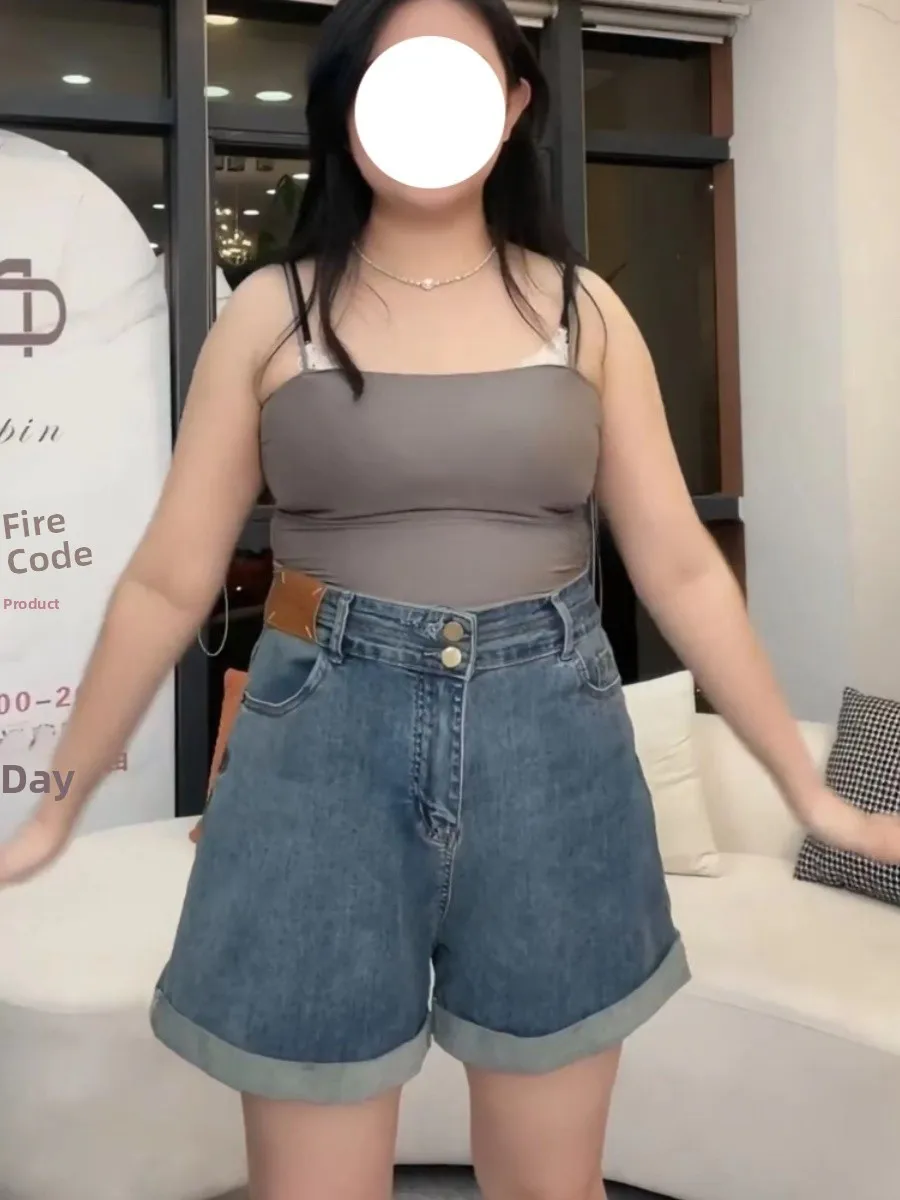 

High Waist A-Line Short Jeans Women's Loose Maternity Pants Summer Autumn plus Size Cover Belly Denim Hot Pants Casual Trousers