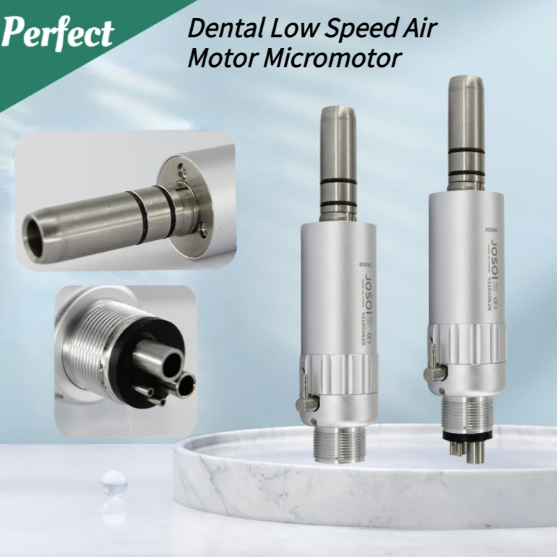4Hole Dental Low Speed Air Motor Micromotor Handpiece Outer Channel Pneumatic Sanding Polishing Slow Head Lab Instruments