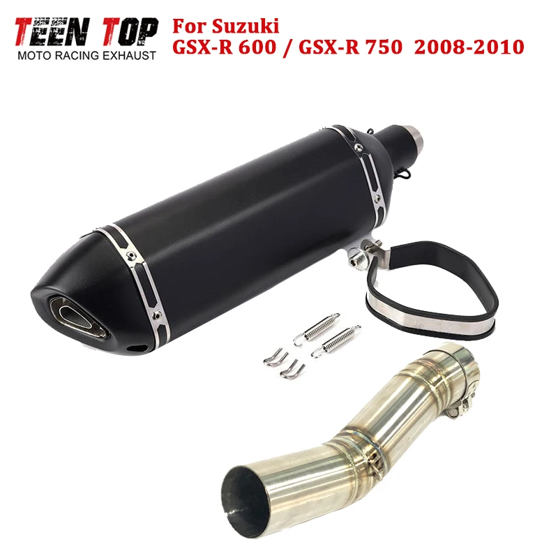 

For Suzuki GSX-R 600 750 GSXR600 GSXR750 Motorcycle Slip-on Exhaust 370mm Exhaust Muffler 2008-2010 51mm Escape Moto Middle Pipe