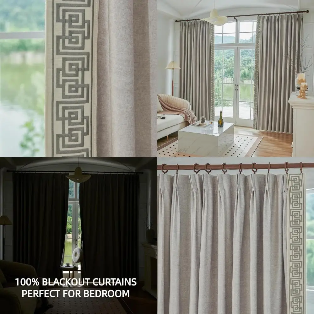 Tende plissettate pizzicate grigie di lusso con nastro adesivo, tende dal pavimento al soffitto per porte e finestre, 50 larghe x 96 lunghe