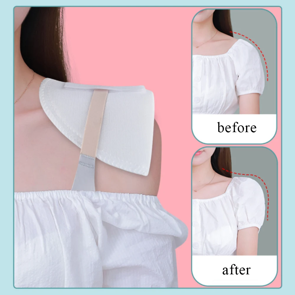 Foam Sponge Shoulder Pads For Women Men Self-adhesive Reusable Shoulder Pad Men Suit T-shirt Garment Accessories Soft Padded Pad