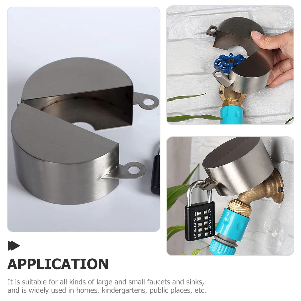 

Lock Cover Outdoor Spigot Insulated Hose Bib Anti-Theft Water Faucet Protection Cover for Garden Home Large Taps Durable Weather