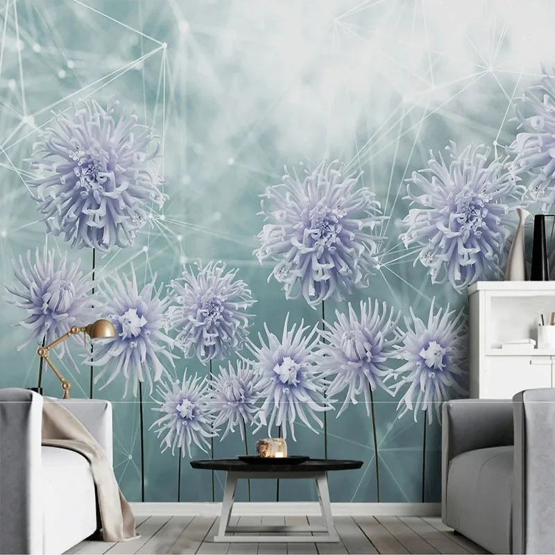 

Custom 3D Modern Minimalist Hand-Painted Geometric Flower TV Background Wall Mural For Papel De Parede Home Décor Tapety Fresco