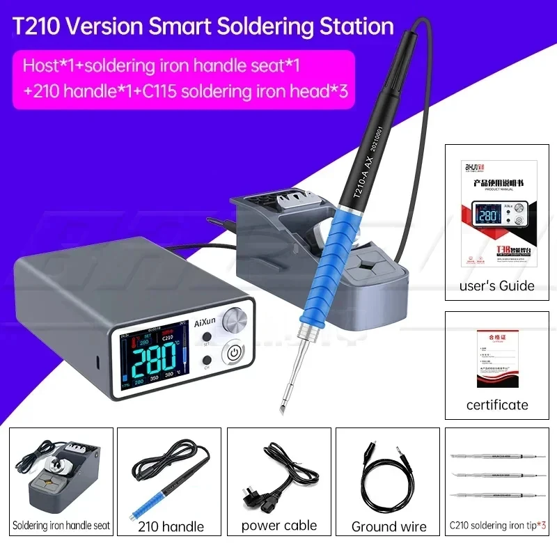 AIXUN T3A T3B Intelligent Soldeerstation Lassen T115/T210/T245/T12 Rework Station T3AS T3BS voor PCB BGA Soldeergereedschap