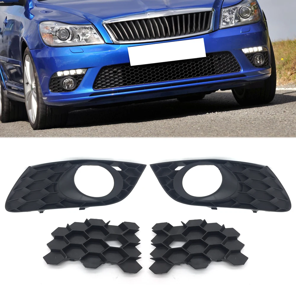 Światło przeciwmgielne przedniego zderzaka pokrywa dolny środek wentylacja siatkowa Grille dla SKODA OCTAVIA wpe MK2 2009-2013 1Z0807368C 1Z0807368C