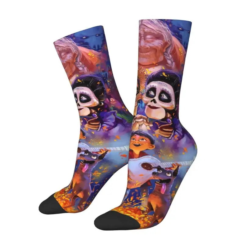 Custom Coco Cartoon Men Women Crew Socks Unisex Novelty Spring Summer Autumn Winter Dress Socks