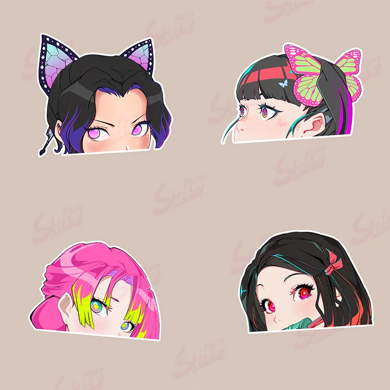 

Cute Nezuko Mitsuri Peek Sticker Waterproof Sunscreen for Car Laptop Window Trunk Sticker
