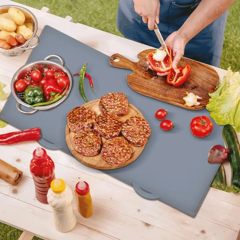 Outdoor Grill Mat Outdoor Silicone Grill Mat Space-Saving Deck Griddle Tools Mat Machine Washable Grill Mat For Home Camping