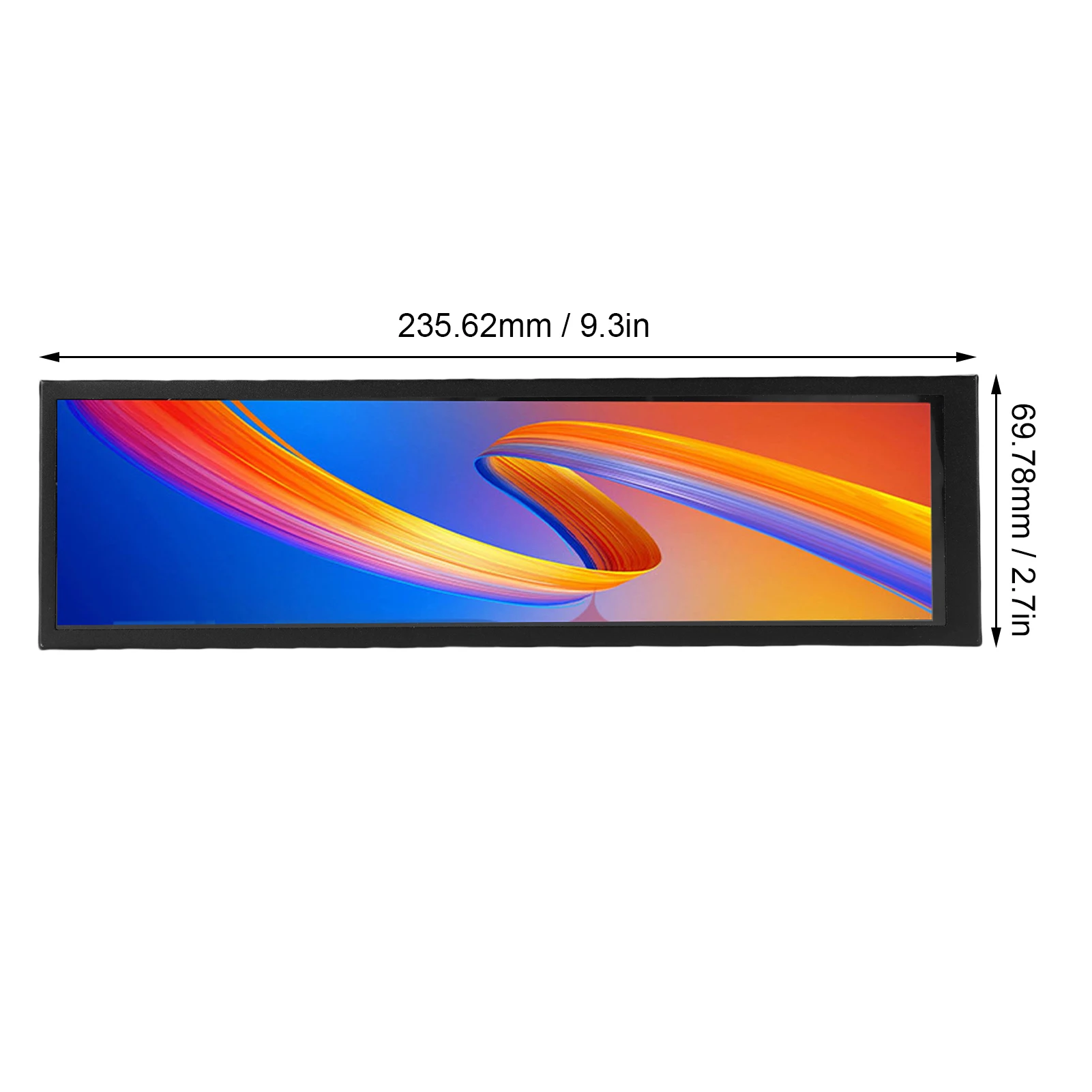 8.8 Inch PC Temperature Display 1920x480 Computer Temp Display 178 Degree Wide View Dynamic Theme Support Computer Temp Display