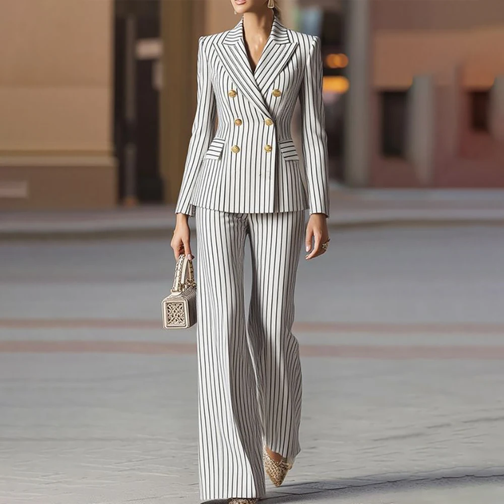 

Bespoke Women's Suits 2026 High Quality 2 Piece Jacket Pants Full Sets Customzied Regular Length Wide Leg Female Clothing Blazer