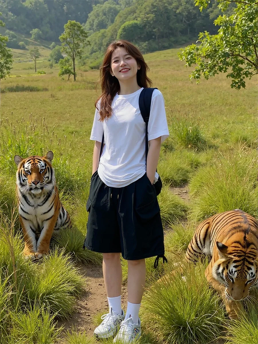 Shorts mit weitem Bein und mehreren Taschen für Damen, schwarze Spitze, Mini-Shorts, ästhetisch, niedlich, stilvoll, für Mädchen, Schule, Kawaii, Rüschen, trendige Slim-Fit