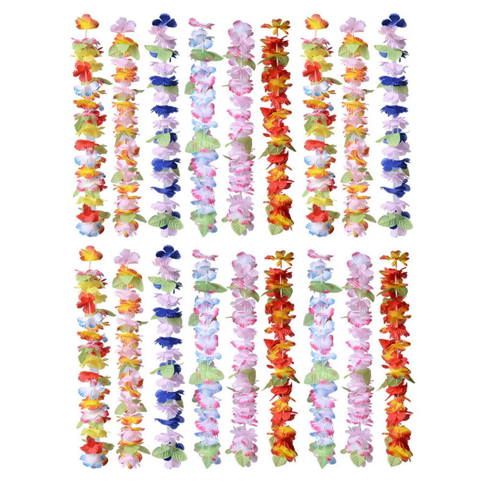 

18 Pcs Floral Hawaiian Combination Colorful Cloth Party Decorations Lightweight Bright Flowers Garland