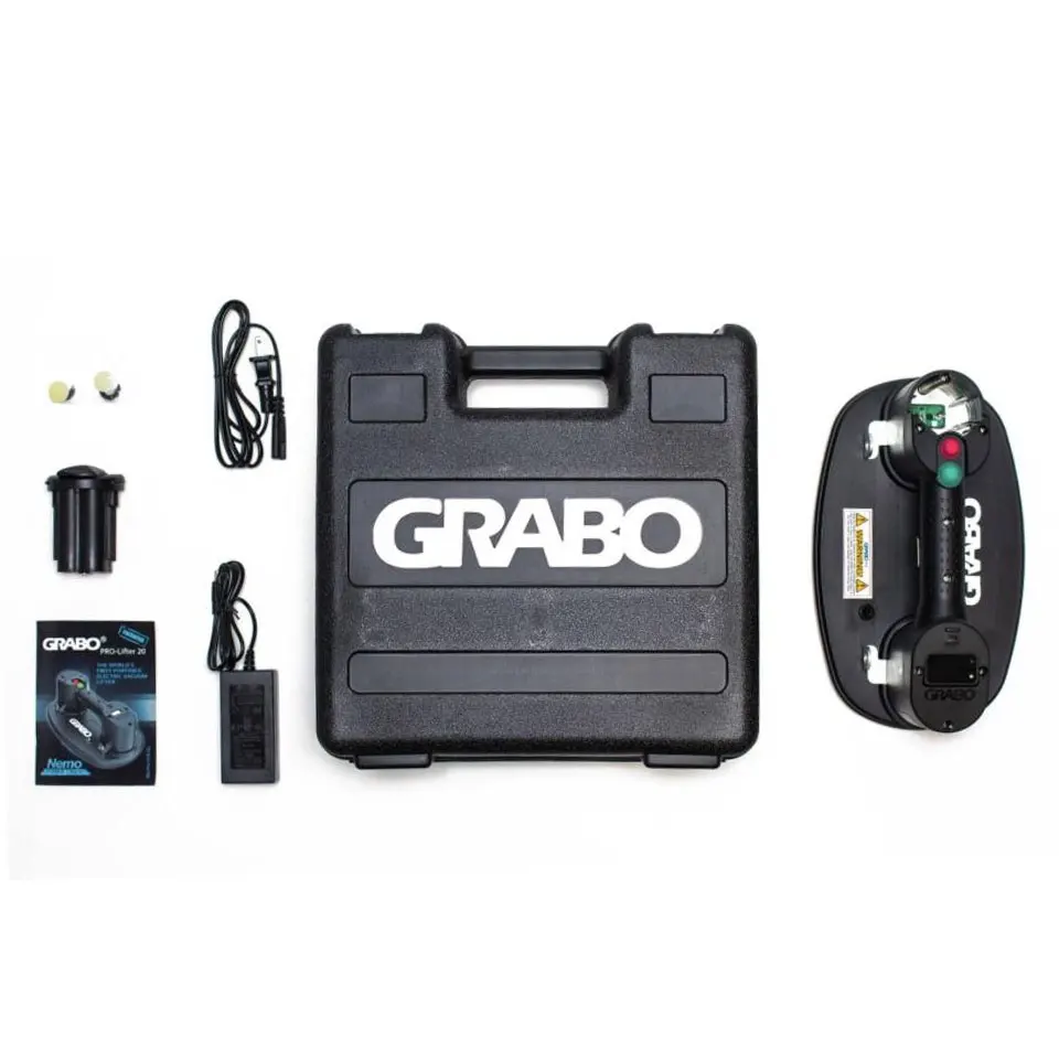 Grabo PRO 14.8v Suction Cup 170kg Electric Vacuum Lifter for Glass Tile Stone Woodworking Drywall Marble Lifting