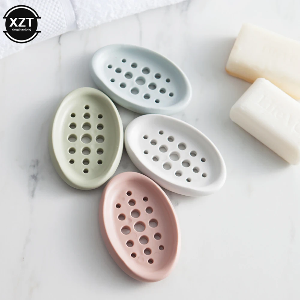 Creative Silicone Non-slip Soap Holder Dish Bathroom Shower Storage Plate Stand Hollow Dishes Openwork Soap Dishes Soap box