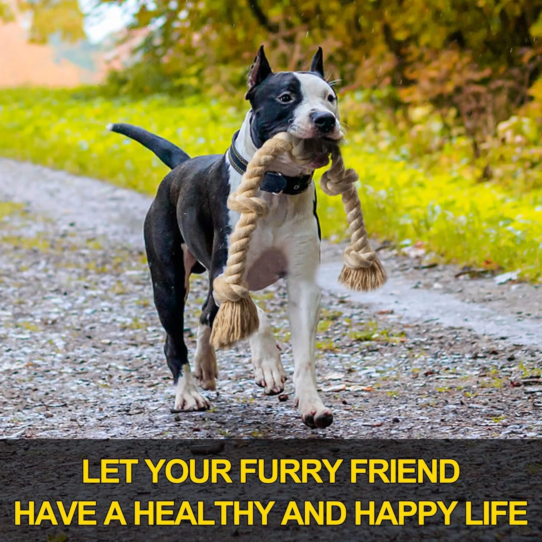 Игрушки из веревки для собак для больших/средних агрессивных пробок, жевательная игрушка из прочного хлопка, 3 фута, 5 узлов, неразрушимые