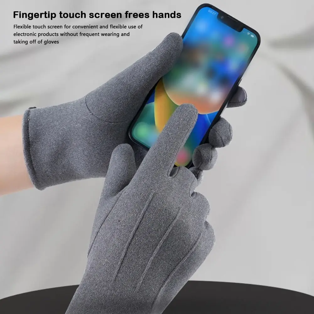 قفازات مخملية أنيقة دافئة لمنع البرد والدفء غطاء للأيدي شاشة تعمل باللمس قفازات شتوية سميكة للشتاء #3